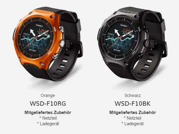 Casio WSD-F10 Outdoor Smartwatch in Orange und Schwarz