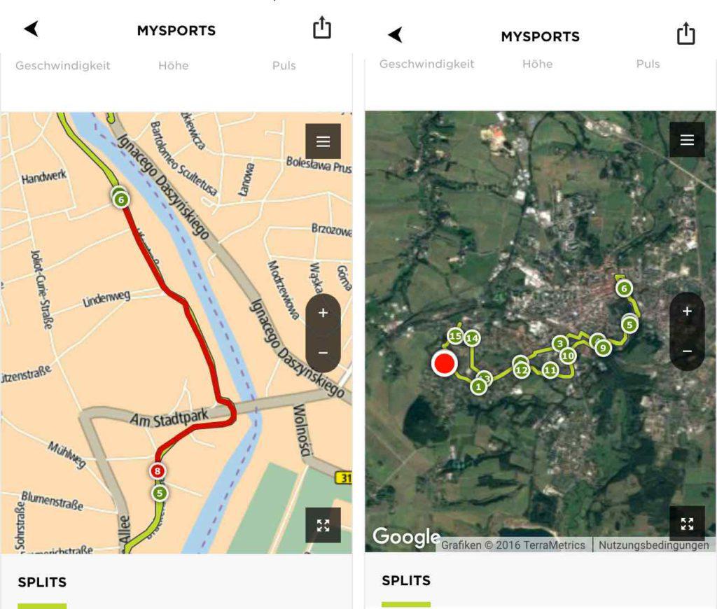 TomTom Runner 2 App MySports Streckenverlauf TomTom Runner 2 App MySports Streckenverlauf