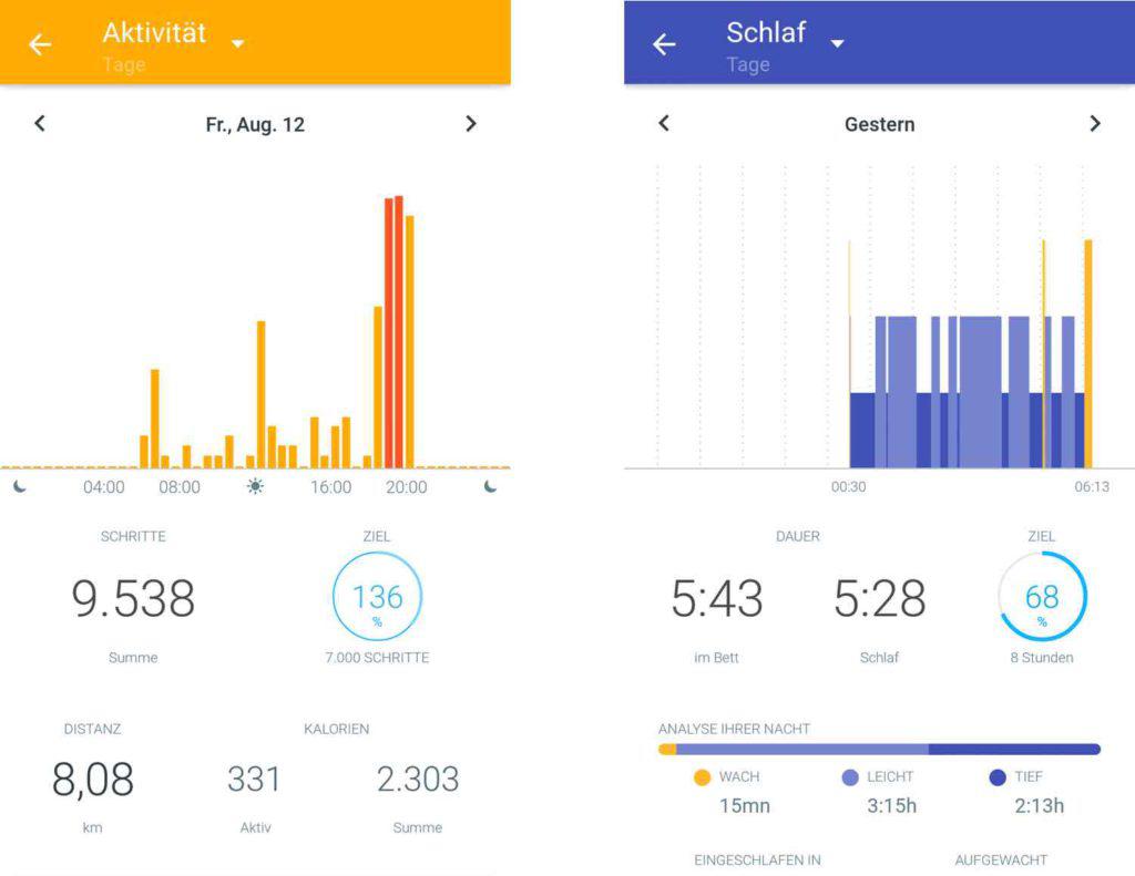 Withings Activite Steel App Aktivität Schlaf Withings Activite Steel App Aktivität Schlaf