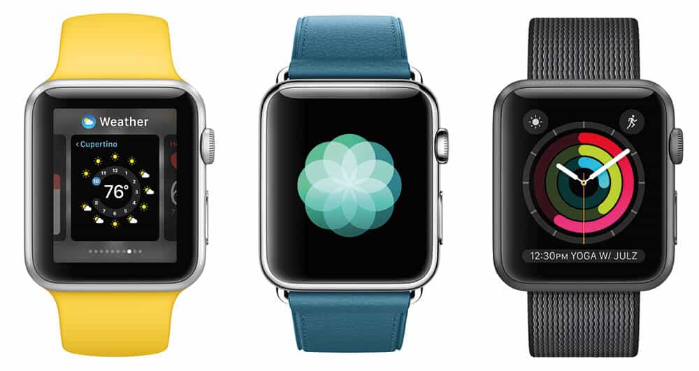 Apple Watch Series 2 in verschiedenen Farben