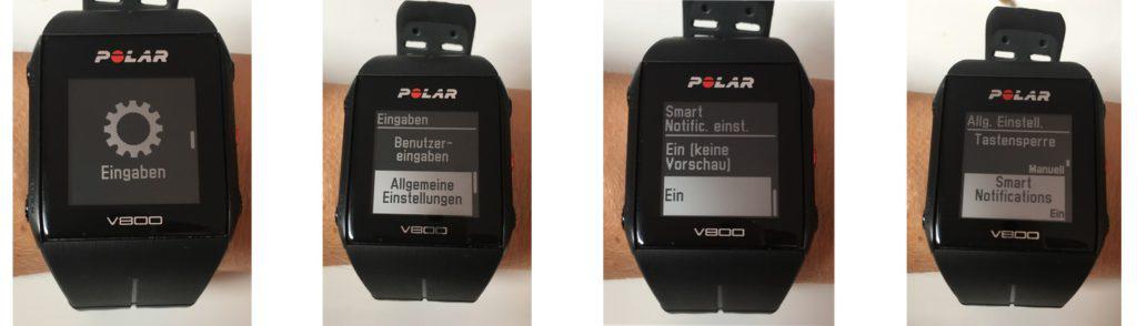 Polar V800 Einstellung Smart Notifications Polar V800 Einstellung Smart Notifications