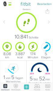 Fitbit Charge 2 App Tageswerte Gesamtleistung Fitbit Charge 2 App Tageswerte Gesamtleistung