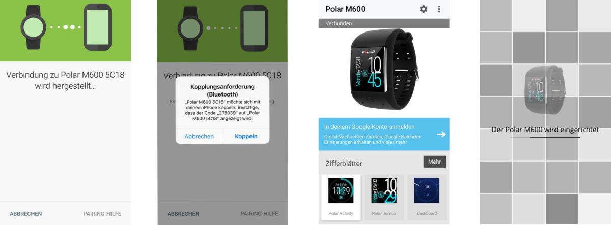 Polar M600 Verbindung mit Smartphone Polar M600 Verbindung mit Smartphone