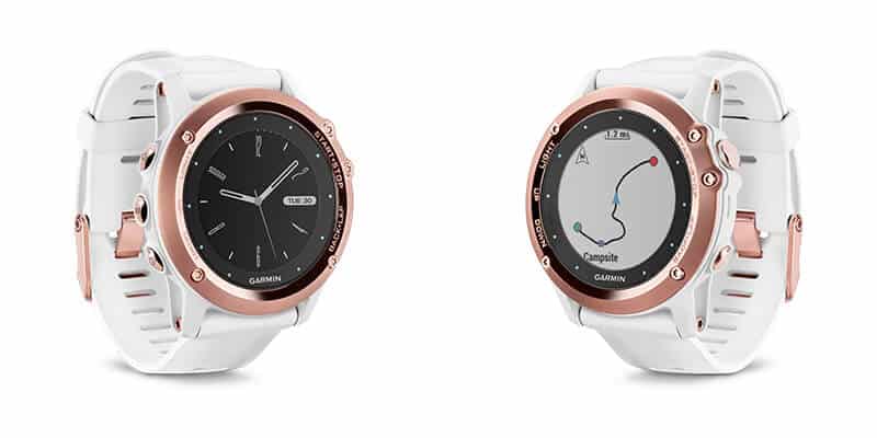 Garmin fenix 3 in Rosegold mit erfassten Routen