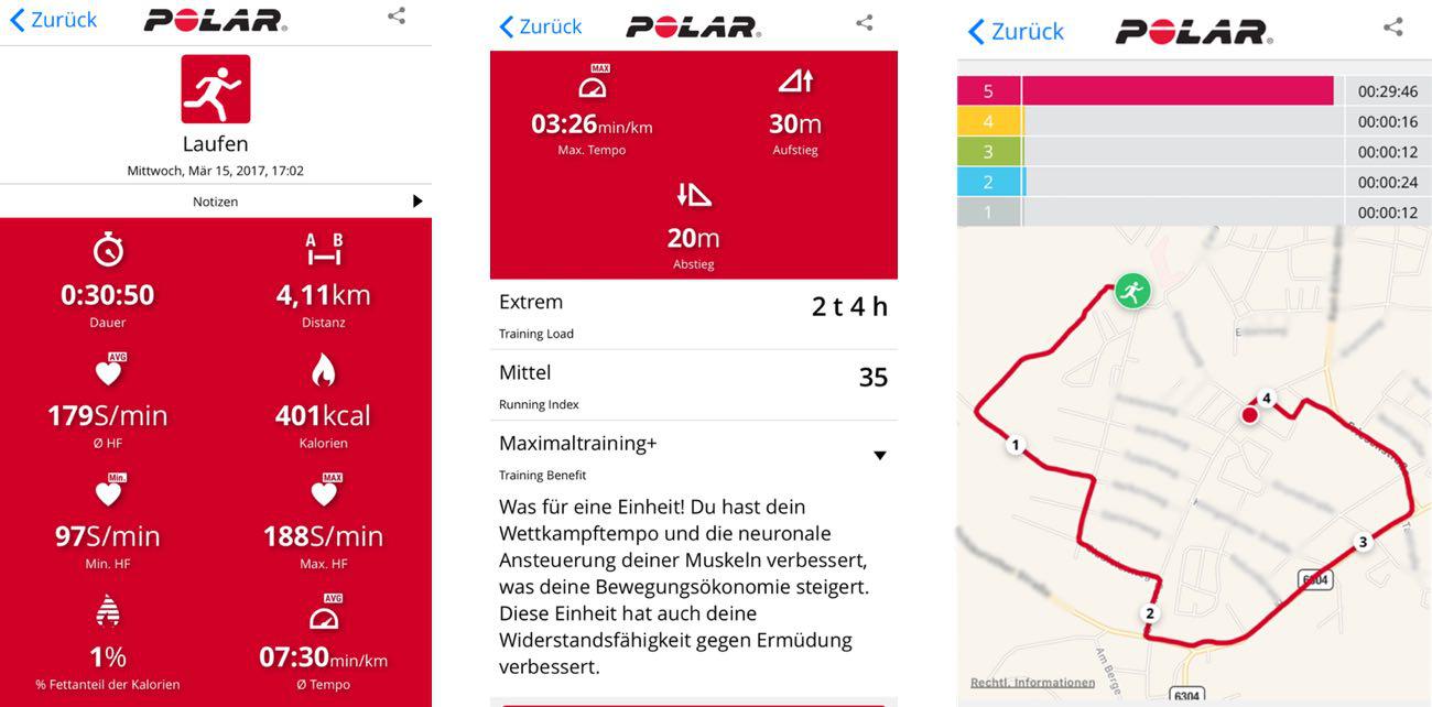Polar M200 Flow App Trainingsauswertung Laufen Polar M200 Flow App Trainingsauswertung Laufen