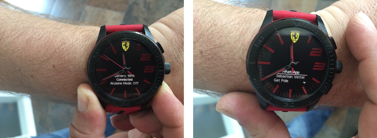 Ferrari Scuderia Ultraveloce Scuderia am Arm mit Displayanzeige Ferrari Scuderia Ultraveloce Scuderia am Arm mit Displayanzeige