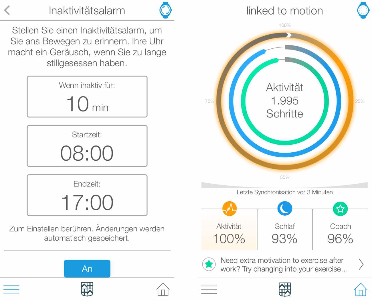 Frederique Constant Horological Smartwatch 2016 App MMT365 Inaktivitätsalarm und Aktivitätsauswertung Frederique Constant Horological Smartwatch 2016 App MMT365 Inaktivitätsalarm und Aktivitätsauswertung