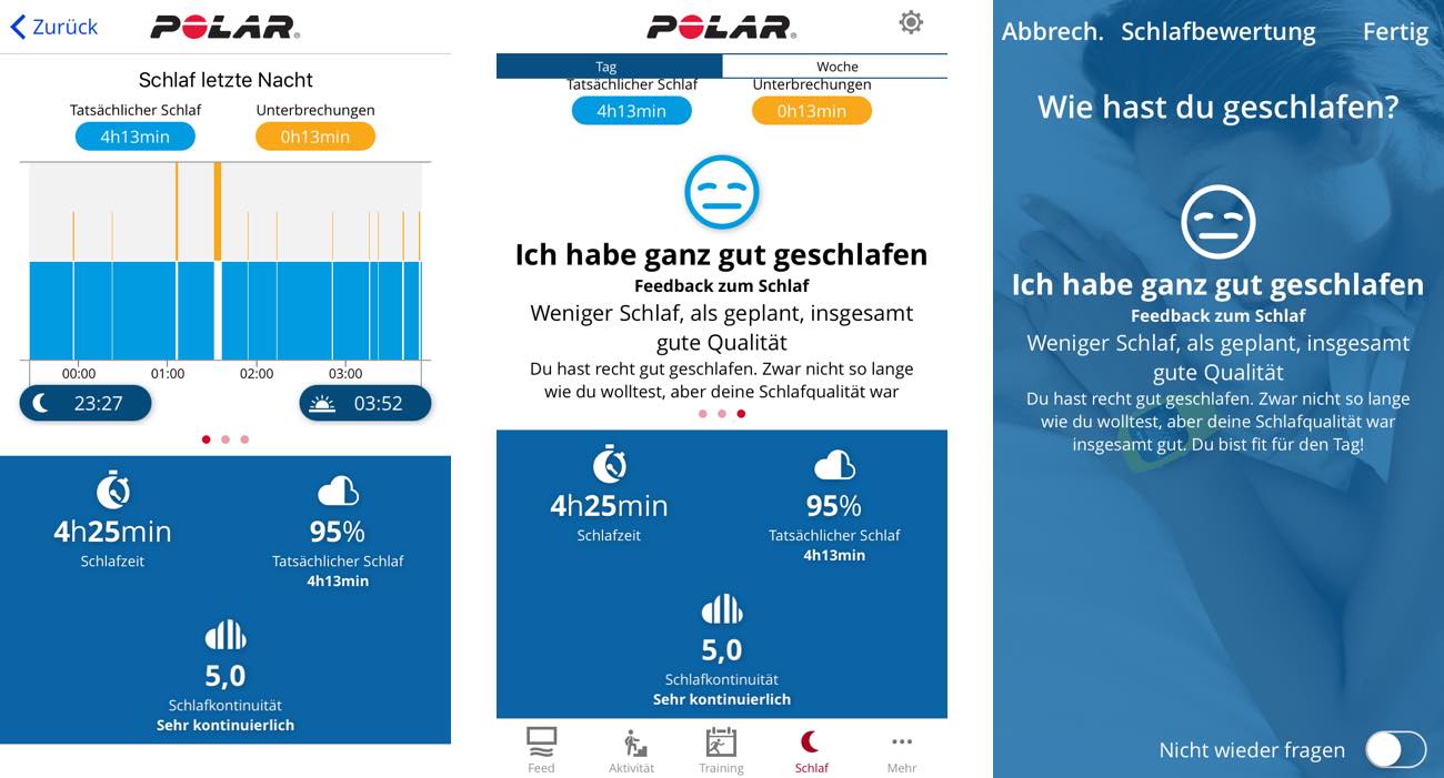Polar Flow App Auswertung Schlafüberwachung Polar Flow App Auswertung Schlafüberwachung