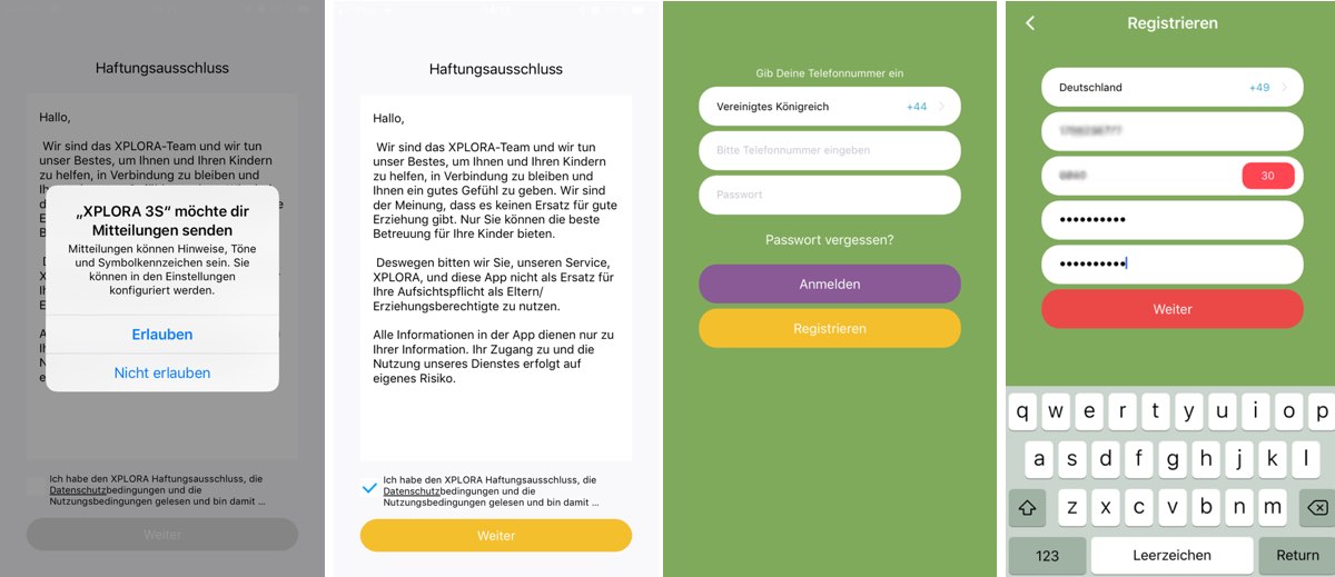 XPLORA 3S App Haftung und Registrierung XPLORA 3S App Haftung und Registrierung