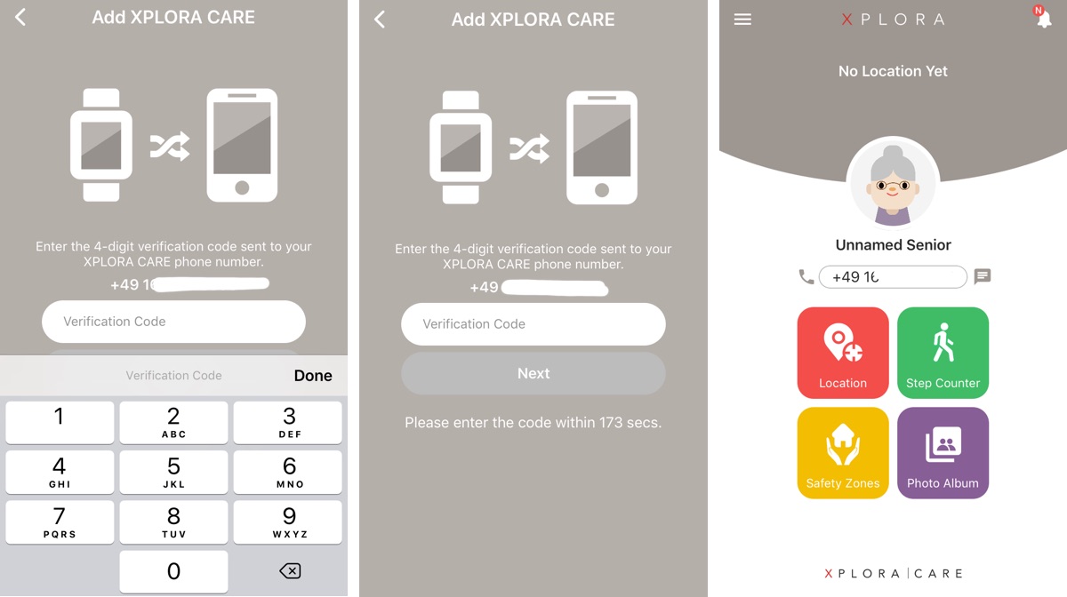 XPLORA Care App, Uhr einrichten XPLORA Care App, Uhr einrichten