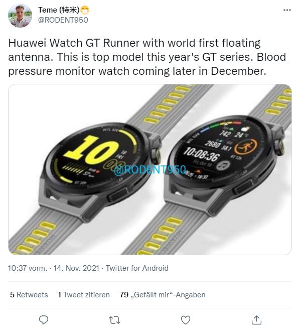 huawei watch gt runner leak smartwatch_1