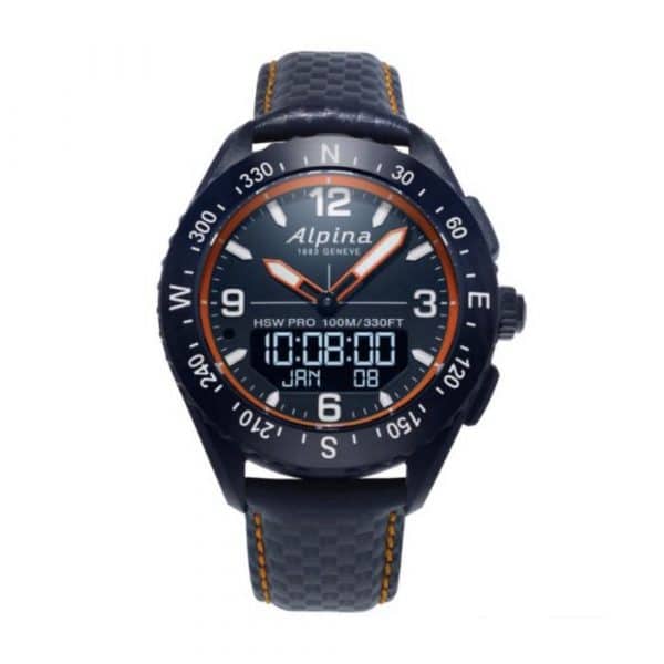 Alpina Alpiner X Smartwatch - Lederband |  Blau/Orange