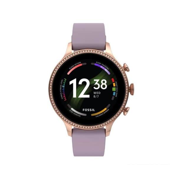 Fossil Gen 6 Smartwatch - 42mm | Silikonarmband | Roségold/Violett