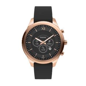 Fossil Stella Gen 6 Hybrid Smartwatch - Lederarmband | Schwarz/Roségold